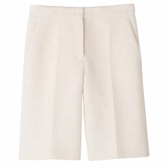 Women Trousers & Shorts | Longchamp Bermuda Shorts Ecru