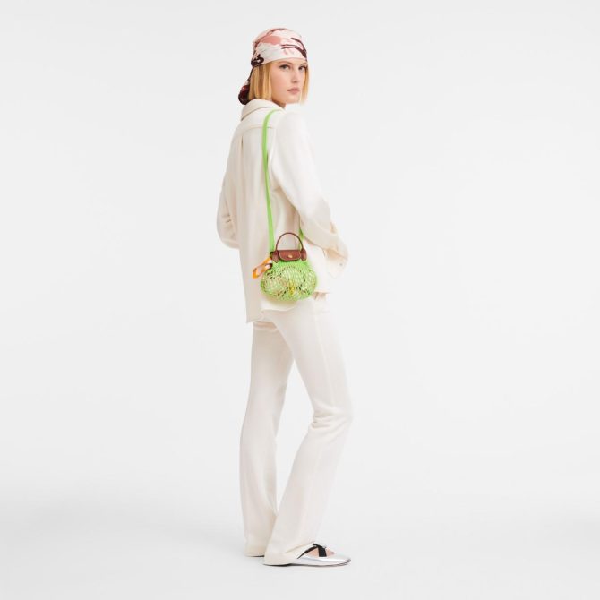 Women Crossbody Bags | Longchamp Le Pliage Filet XS Mesh Bag Green Light