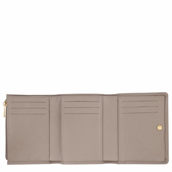 Women/Men Leather Wallets | Longchamp Le Foulonné Wallet Turtledove