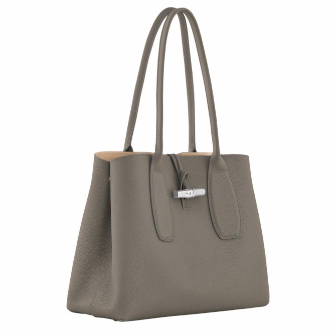 Women Shoulder Bags | Longchamp Le Roseau L Tote Bag Turtledove