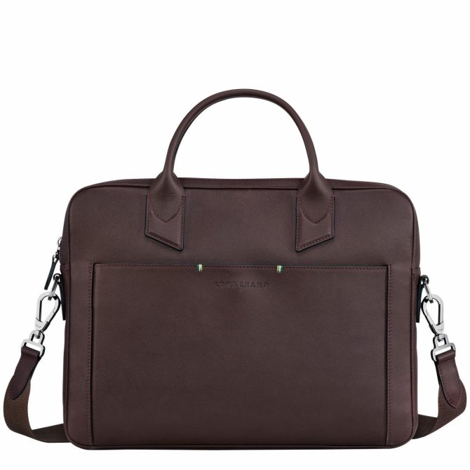 Men Briefcase | Longchamp Longchamp Sur Seine Briefcase Mocha