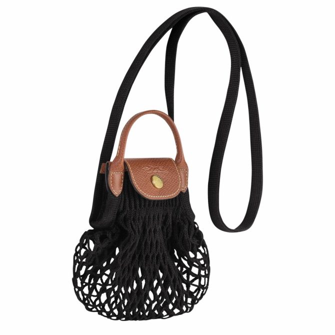 Women Clutches | Longchamp Le Pliage Filet XS Mesh Bag Black