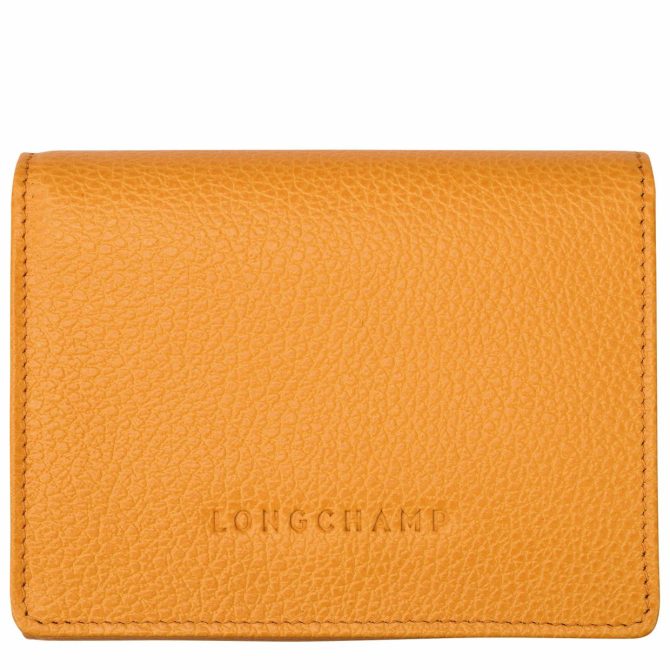 Women/Men Leather Wallets | Longchamp Le Foulonné Wallet Apricot