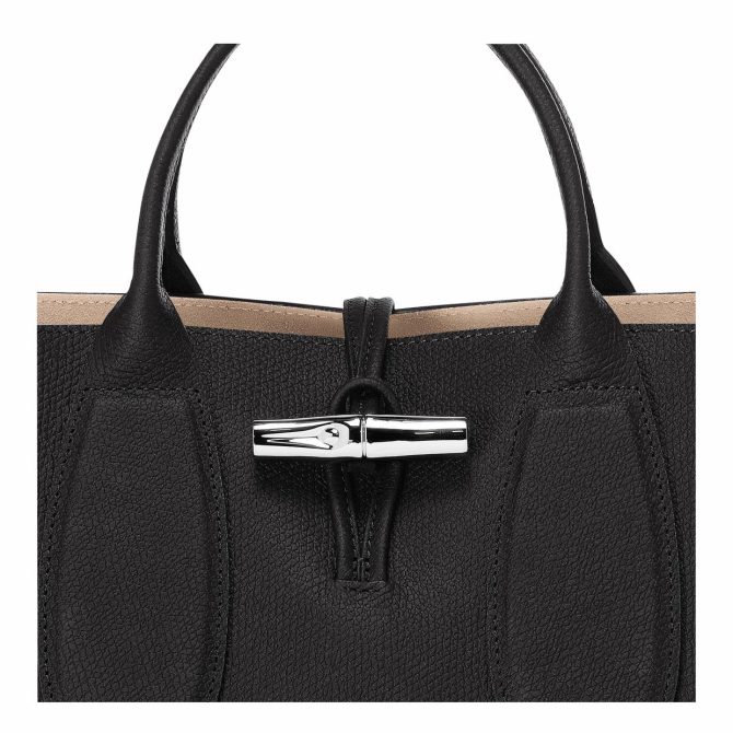 Women Handbags | Longchamp Le Roseau M Handbag Black