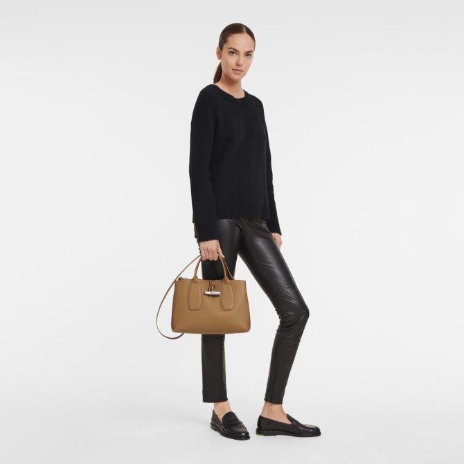 Women Handbags | Longchamp Le Roseau M Handbag Natural