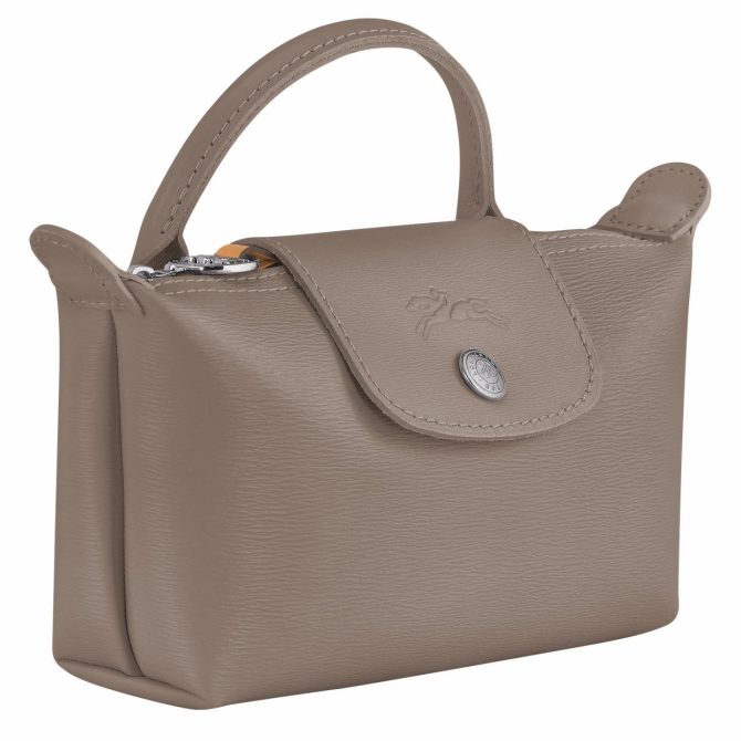 Women Pouches & Cases | Longchamp Le Pliage City Pouch With Handle Taupe