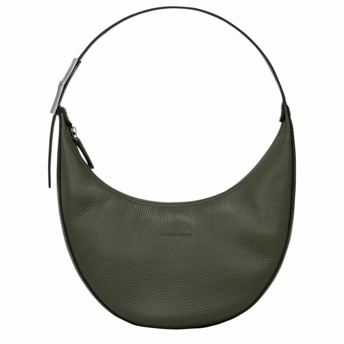 Women Shoulder Bags | Longchamp Le Roseau Essential M Hobo Bag Khaki