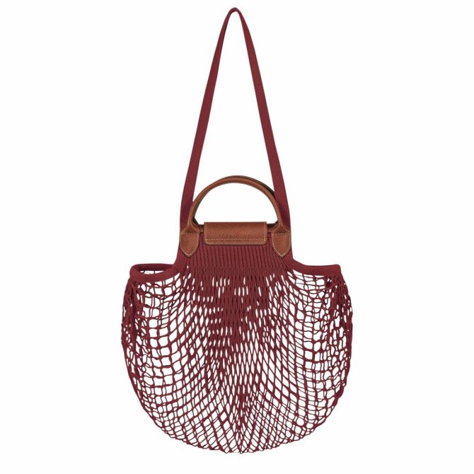 Women Handbags | Longchamp Le Pliage Filet L Mesh Bag Mahogany