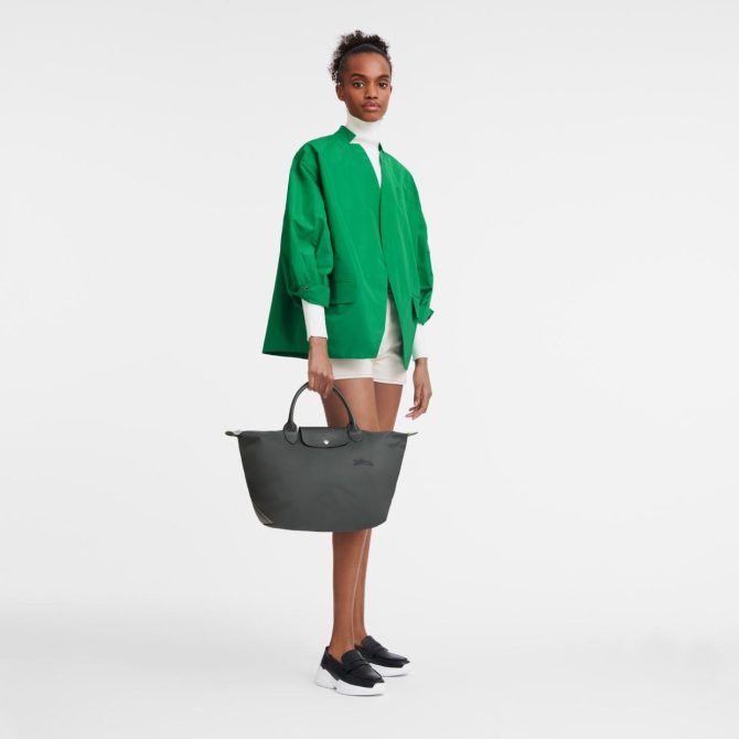 Women Handbags | Longchamp Le Pliage Green M Handbag Graphite