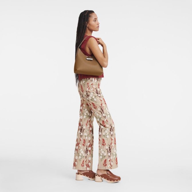 Women Shoulder Bags | Longchamp Le Roseau M Hobo Bag Natural