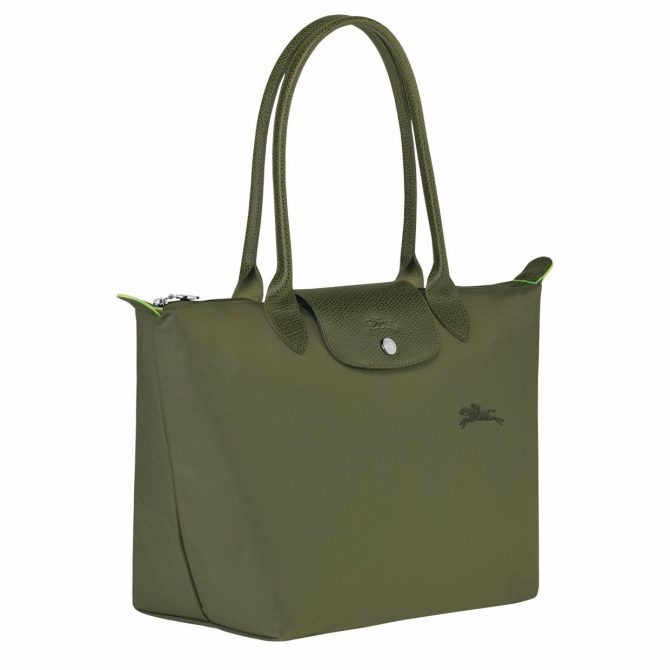 Women Shoulder Bags | Longchamp Le Pliage Green M Tote Bag Forest