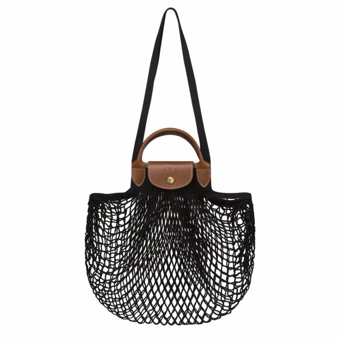 Women Handbags | Longchamp Le Pliage Filet L Mesh Bag Black