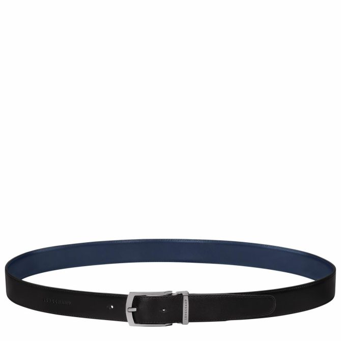 Men Belts | Longchamp Delta Box Black/Navy