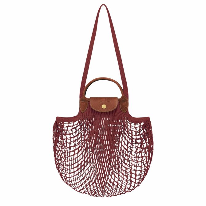 Women Handbags | Longchamp Le Pliage Filet L Mesh Bag Mahogany