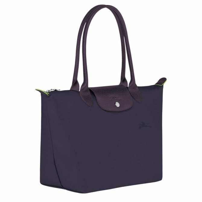 Women Shoulder Bags | Longchamp Le Pliage Green M Tote Bag Bilberry