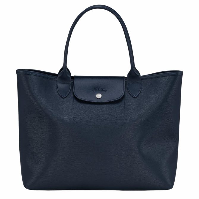 Women Handbags | Longchamp Le Pliage City L Tote Bag Navy