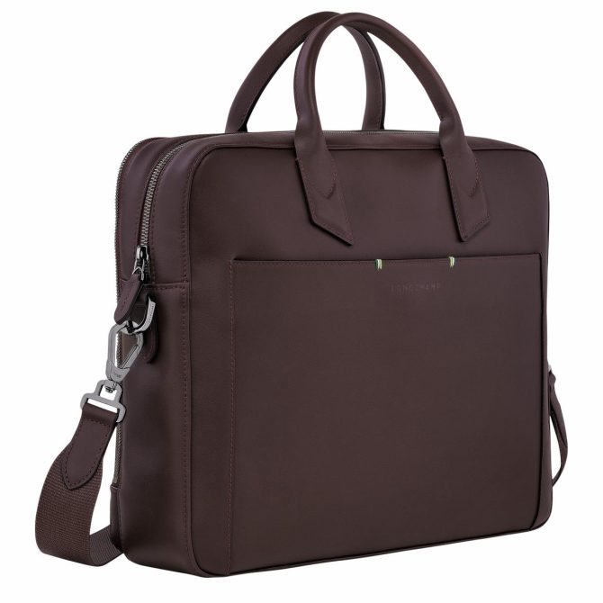 Men Briefcase | Longchamp Longchamp Sur Seine M Briefcase Mocha