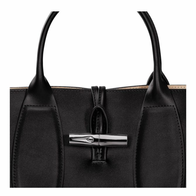 Women Handbags | Longchamp Le Roseau M Handbag Black