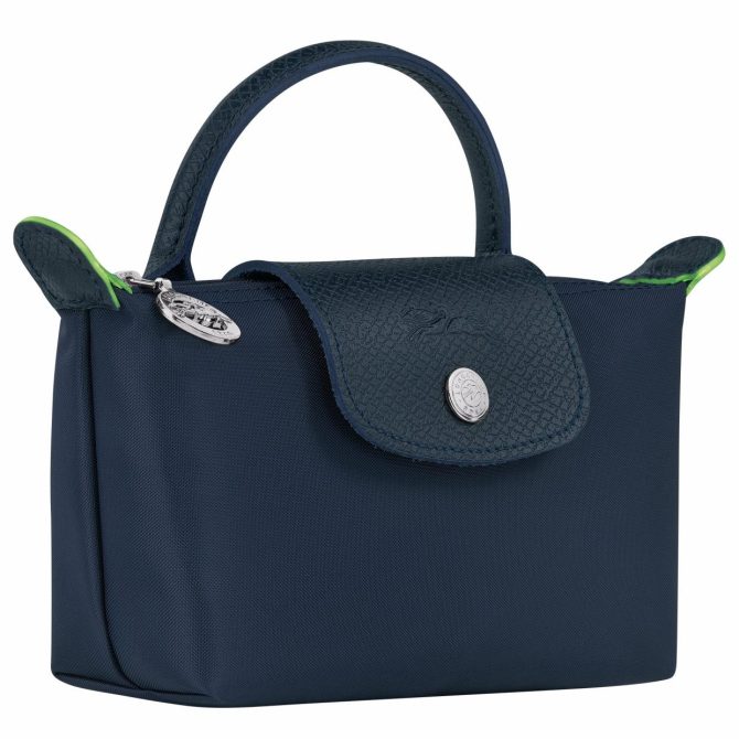 Men/Women Pouches & Cases | Longchamp Le Pliage Green Pouch With Handle Navy