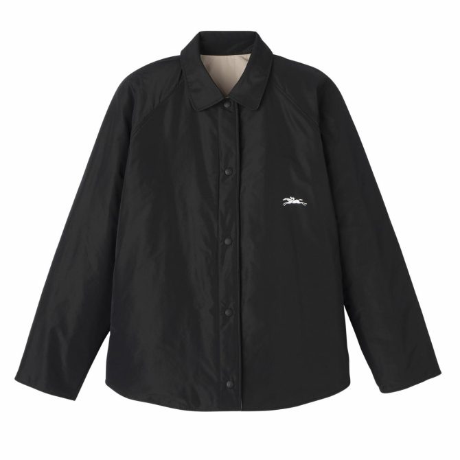 Women Coats & Jackets | Longchamp Padded Blouson Black/Paper