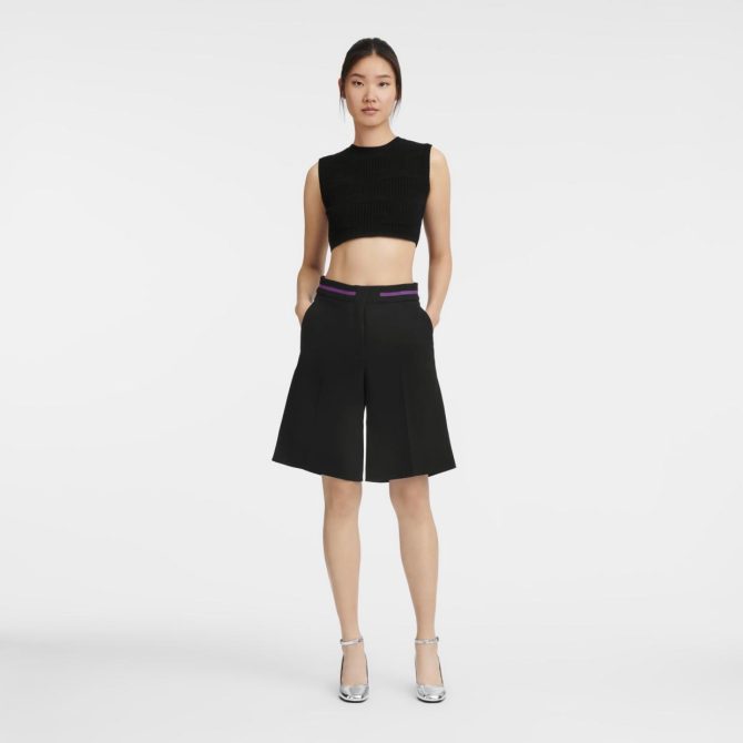 Women Trousers & Shorts | Longchamp Bermuda Shorts Black