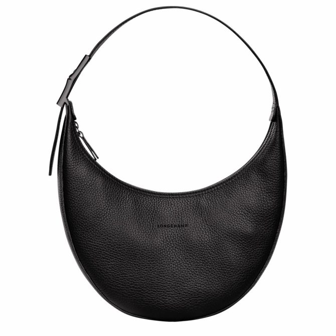 Women Shoulder Bags | Longchamp Le Roseau Essential M Hobo Bag Black