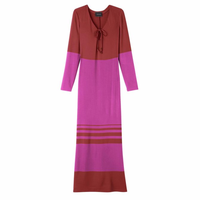 Women Dresses & Skirts | Longchamp Long Dress Hydrangea/Sienna