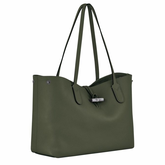 Women Shoulder Bags | Longchamp Le Roseau Essential L Tote Bag Khaki