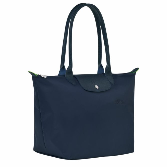 Women Shoulder Bags | Longchamp Le Pliage Green L Tote Bag Navy