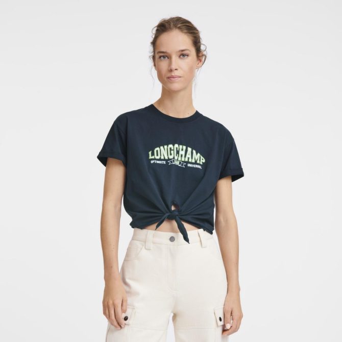 Women Tops & Blouses | Longchamp Tied T-shirt Navy