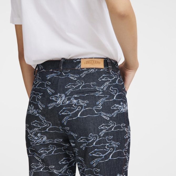 Women Trousers & Shorts | Longchamp Cropped Trousers Navy