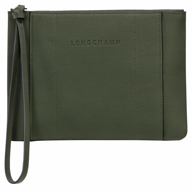 Men/Women Pouches & Cases | Longchamp Longchamp 3D Pouch Khaki