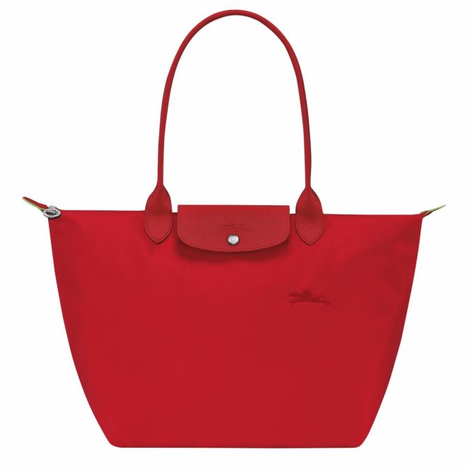 Women Shoulder Bags | Longchamp Le Pliage Green L Tote Bag Tomato