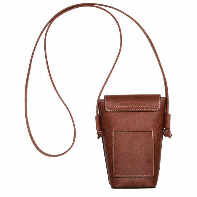 Women/Men Pouches & Cases | Longchamp Épure Phone Case With Leather Lace Brown