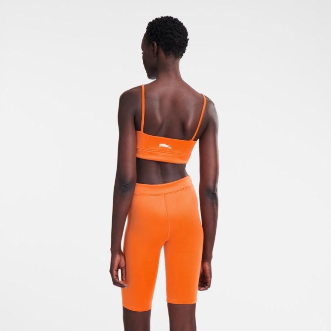 Women Trousers & Shorts | Longchamp Cycling Short Pants Orange