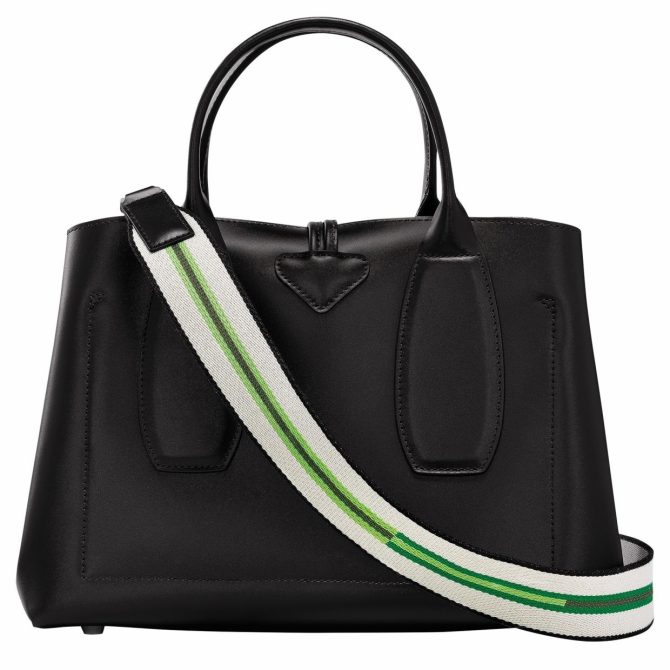 Women Handbags | Longchamp Le Roseau M Handbag Black