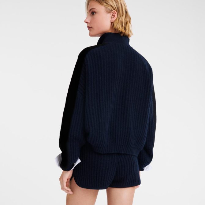 Women Knitwear | Longchamp Polo Collar Jumper Navy