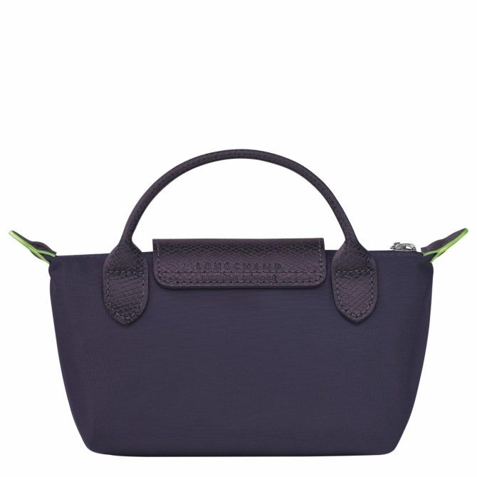 Men/Women Pouches & Cases | Longchamp Le Pliage Green Pouch With Handle Bilberry