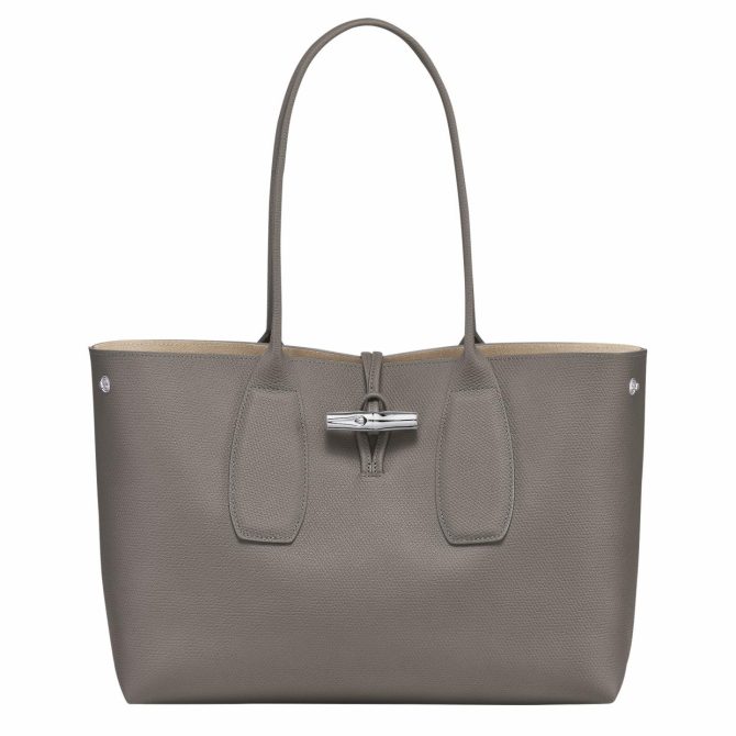 Women Shoulder Bags | Longchamp Le Roseau L Tote Bag Turtledove