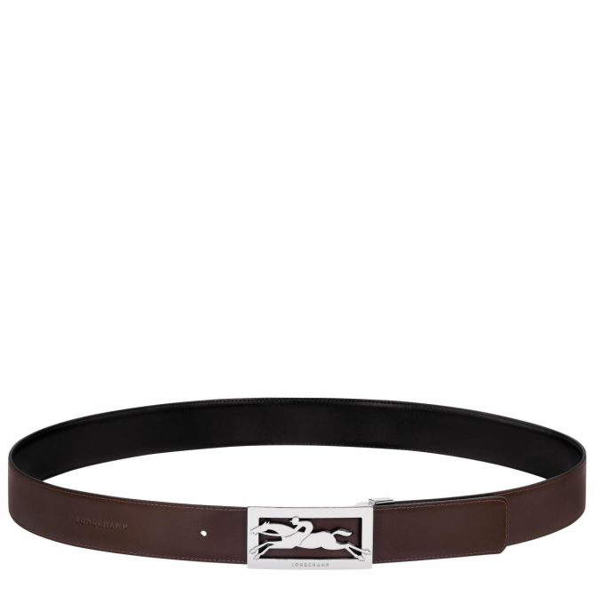 Men Belts | Longchamp Delta Box Black/Mocha