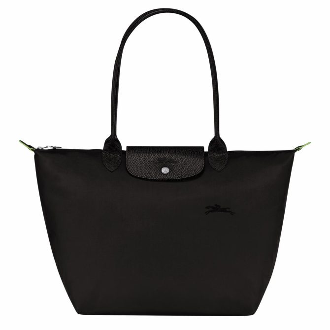 Women Shoulder Bags | Longchamp Le Pliage Green L Tote Bag Black