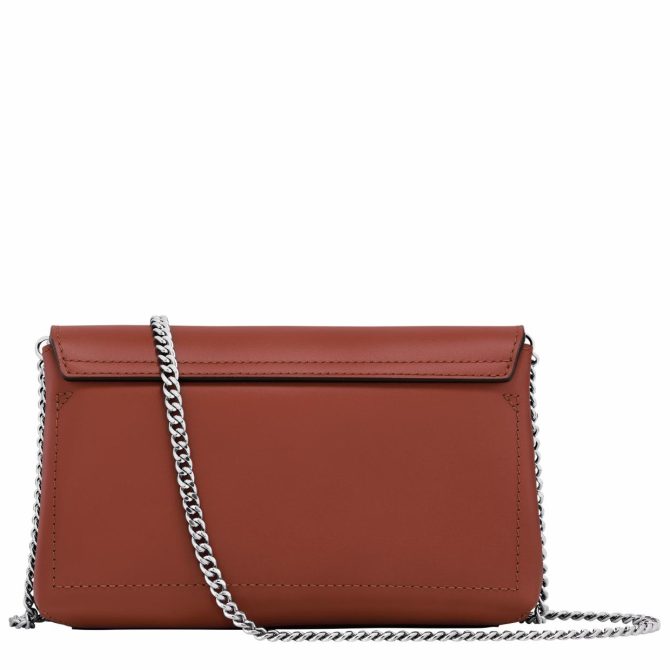 Women Clutches | Longchamp Le Roseau Clutch Mahogany