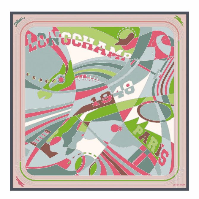 Women Silk Scarves | Longchamp Longchamp League Silk Scarf 90 Celadon