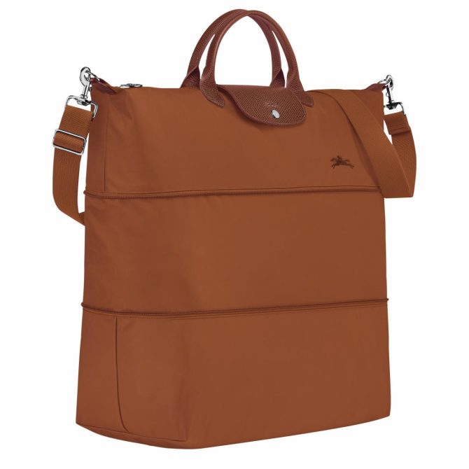 Women/Men Travel Bags | Longchamp Le Pliage Green Travel Bag Expandable Cognac