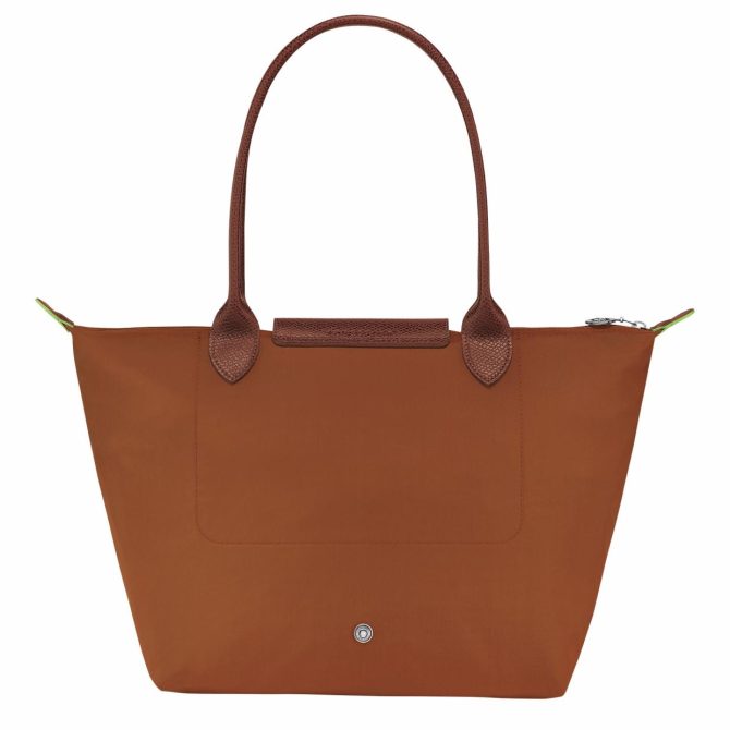 Women Shoulder Bags | Longchamp Le Pliage Green M Tote Bag Cognac