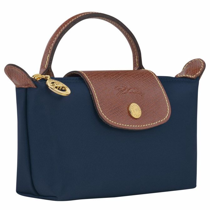 Men/Women Pouches & Cases | Longchamp Le Pliage Original Pouch With Handle Navy