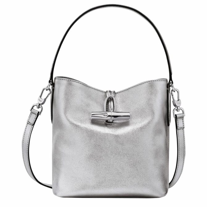 Women Crossbody Bags | Longchamp Le Roseau XS Bucket Bag Silver