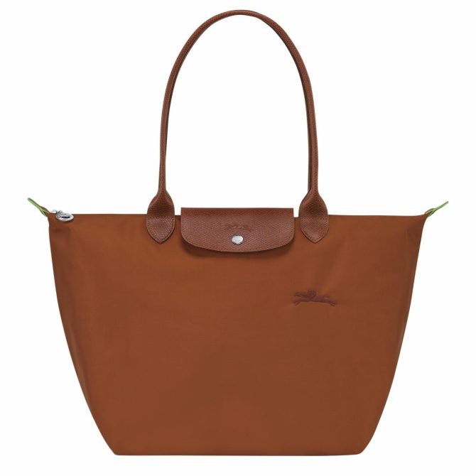 Women Shoulder Bags | Longchamp Le Pliage Green L Tote Bag Cognac