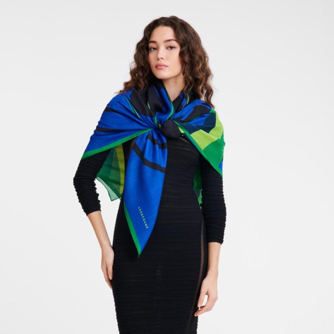 Women Stoles | Longchamp Cavalier Longchamp Shawl Green