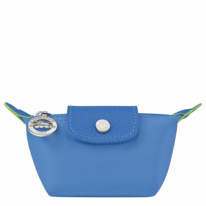 Women/Men Cardholders & Coin Purses | Longchamp Le Pliage Green Coin Purse Cornflower